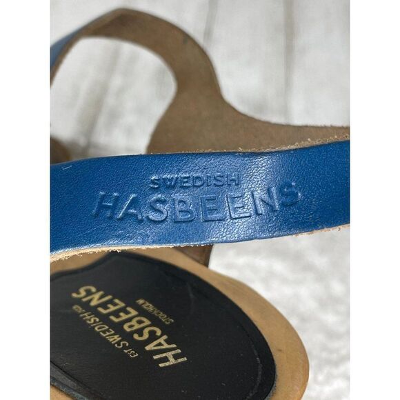 Hasbeen of Sweden Blue Woven Leather Sandals Size 41 WORN ONCE - Picture 9 of 10